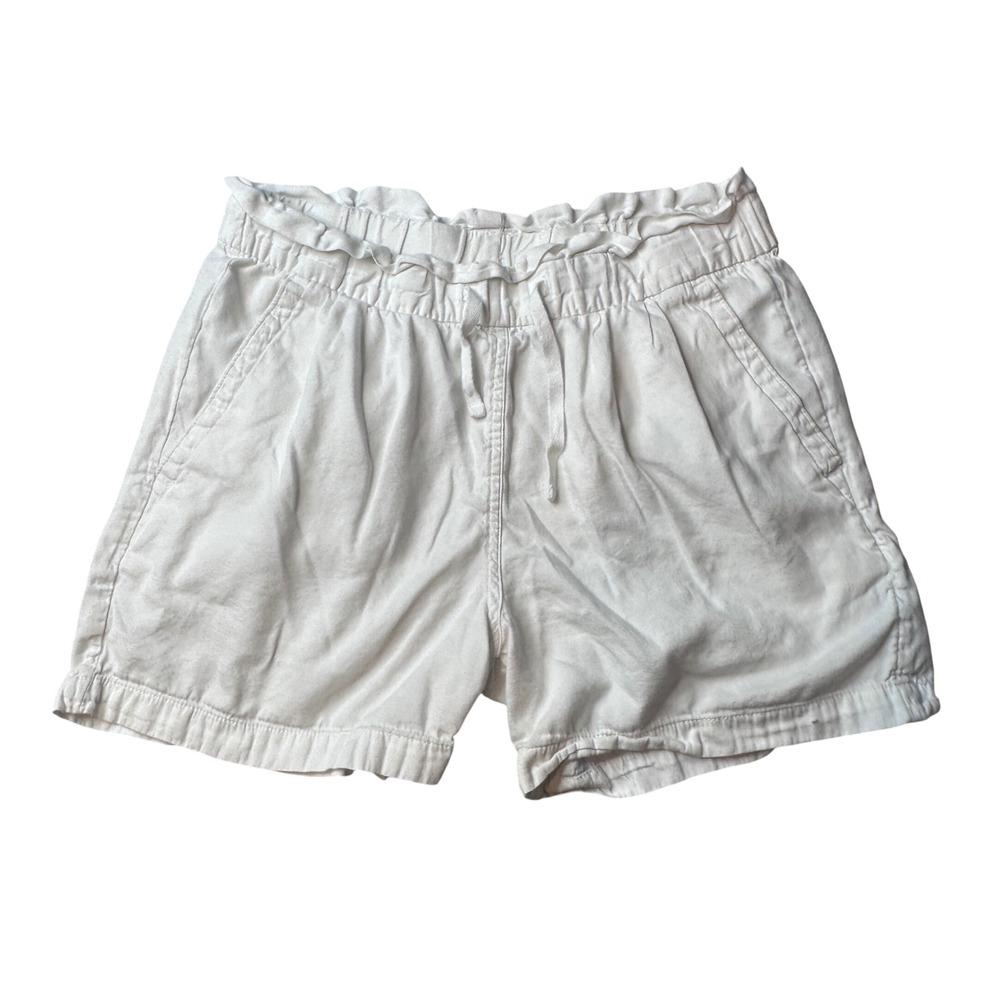 Magellan Outdoors Shorts Womens  S White Relaxed Fit Paperbag Waist Cotton Rayon